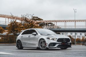 กันชน Carbon Fiber Benz A45 W177 ทรง TAKD ปี 2019-ON (Front Bumper Surround 3 PCS)