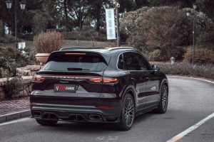 ดิฟฟิวเซอร์ Carbon Fiber Porsche Cayenne Base/E-Hybrid/S/Turbo/Turbo S 9Y0 9Y3 ทรง TAKD