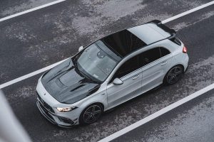 สปอยเลอร์หลังคา Carbon Fiber Mercedes Benz A-Class A45s A45 A35 A220 W177 ทรง TAKD ปี 2019-ON