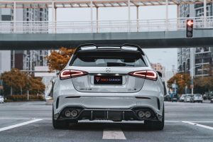 สปอยเลอร์หลังคา Carbon Fiber Mercedes Benz A-Class A45s A45 A35 A220 W177 ทรง TAKD ปี 2019-ON