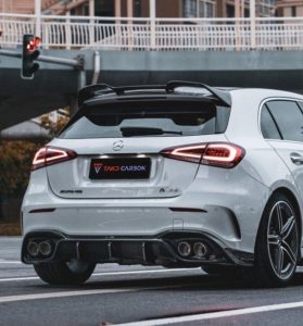 สปอยเลอร์หลังคา Carbon Fiber Mercedes Benz A-Class A45s A45 A35 A220 W177 ทรง TAKD ปี 2019-ON