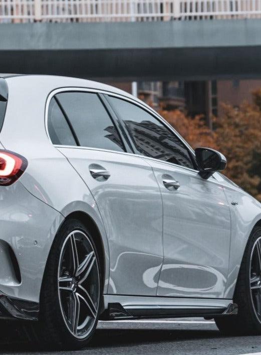 สเกิร์ตข้าง Carbon Fiber Mercedes Benz A45 A35 A220 W177 ทรง TAKD ปี 2019-ON