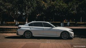 สเกิร์ตข้าง Carbon Fiber BMW 3 Series G20 330i M340i ทรง TAKD Ver.3 ปี 2019-ON