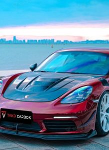 ฝากระโปรงหน้า Carbon Fiber Porsche 718 Boxster / Cayman 911 991.1 991.2 981 718 ทรง TAKD V1