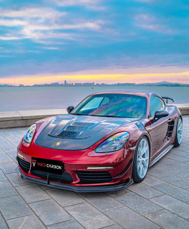ฝากระโปรงหน้า Carbon Fiber Porsche 718 Boxster / Cayman 911 991.1 991.2 981 718 ทรง TAKD V1