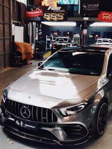 ลิ้นหน้า Carbon Fiber Mercedes Benz A45 Hatchback W177 ทรง TAKD ปี 2019-ON
