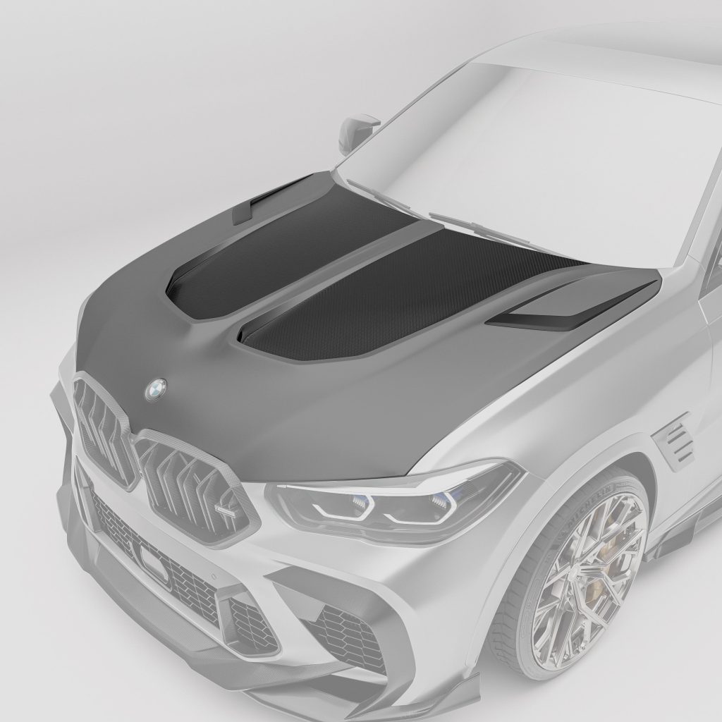 ฝากระโปรงหน้าคาร์บอนไฟเบอร์ BMW X6M F96 RevoZport