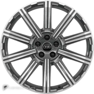 正品轮毂 Audi 10 Spoke Star 边框 20 英寸车型 Q7 4M 颜色 Graphite Grey with Diamond Cut
