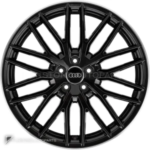 正品轮毂 Audi 10 Y Spoke 边框 19 英寸车型 Q2 81A 颜色 Gloss Black with Diamond Cut
