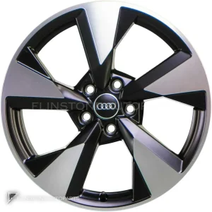 正品轮毂 Audi 5 Aero Spoke 边框 18 英寸车型 A4 8W 颜色 Gloss Black with Diamond Cut
