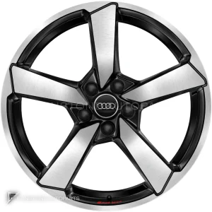 正品轮毂 Audi 5 Arm Cutter 边框 19 英寸车型 A4 8W 颜色 Anthracite Black with Diamond Cut
