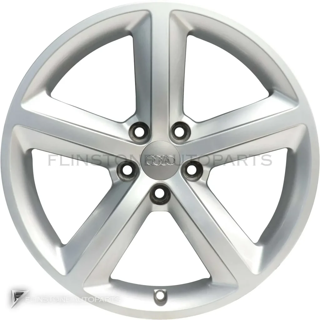 正品轮毂 Audi 5 Arm Design 边框 18 英寸颜色 Silver Grey Painted