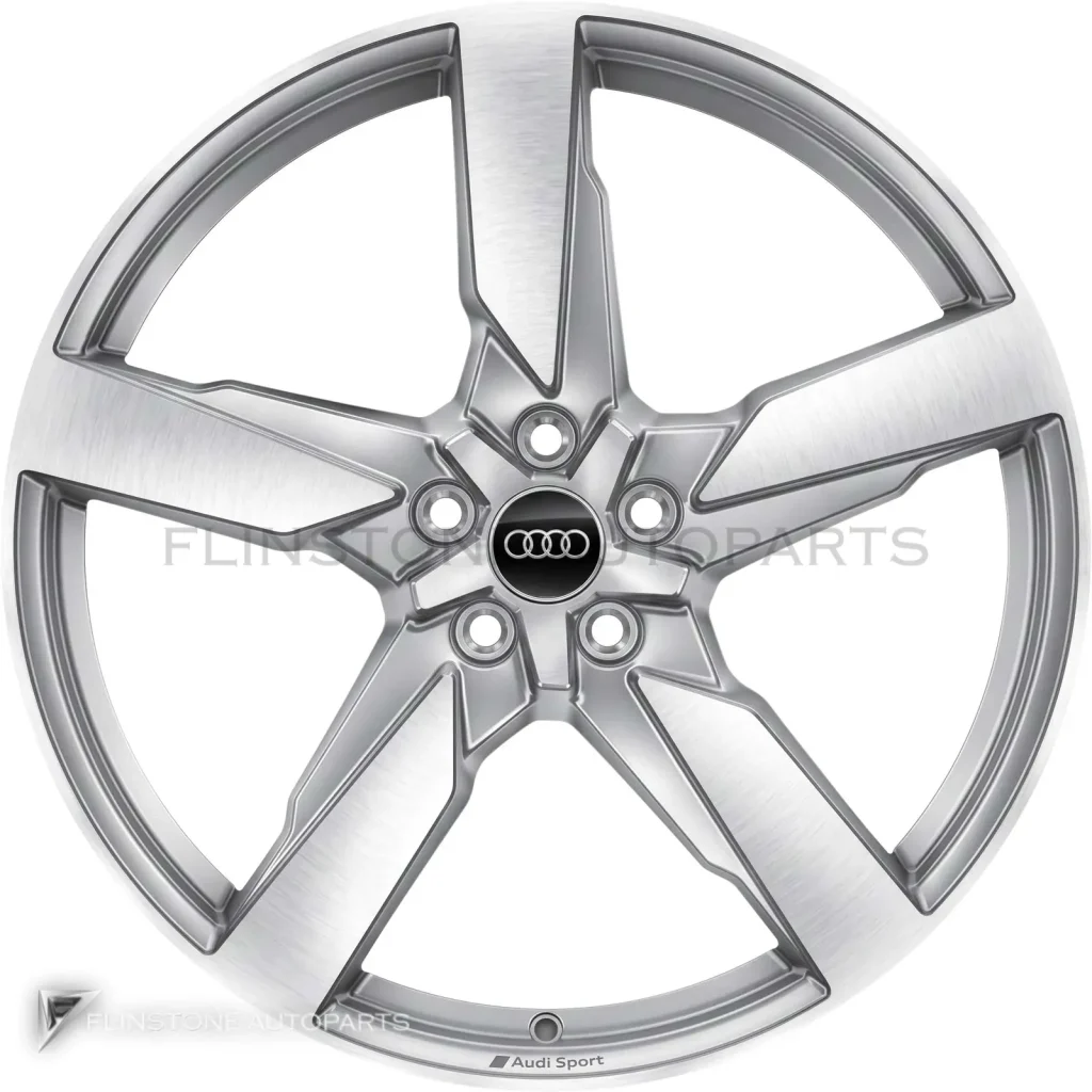ล้อแท้ Audi 5 Arm Polygon ขอบ 21 นิ้ว รุ่น Q5 80A สี Galvano Silver with Diamond Cut