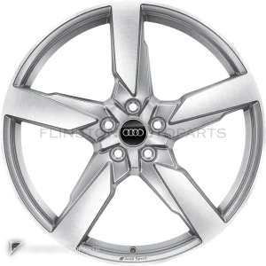 正品轮毂 Audi 5 Arm Polygon 边框 21 英寸车型 Q5 80A 颜色 Galvano Silver with Diamond Cut