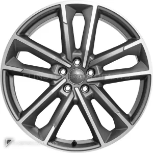正品轮毂 Audi 5 Double Arm 边框 21 英寸车型 A6 4K 颜色 Titanium Grey with Diamond Cut