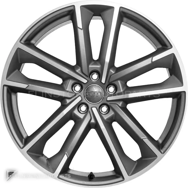 ล้อแท้ Audi 5 Double Arm ขอบ 21 นิ้ว รุ่น A6 4K สี Titanium Grey with Diamond Cut
