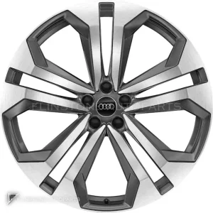 正品轮毂 Audi 5 Double Arm 边框 22 英寸车型 Q8 4M8 颜色 Graphite Grey with Diamond Cut