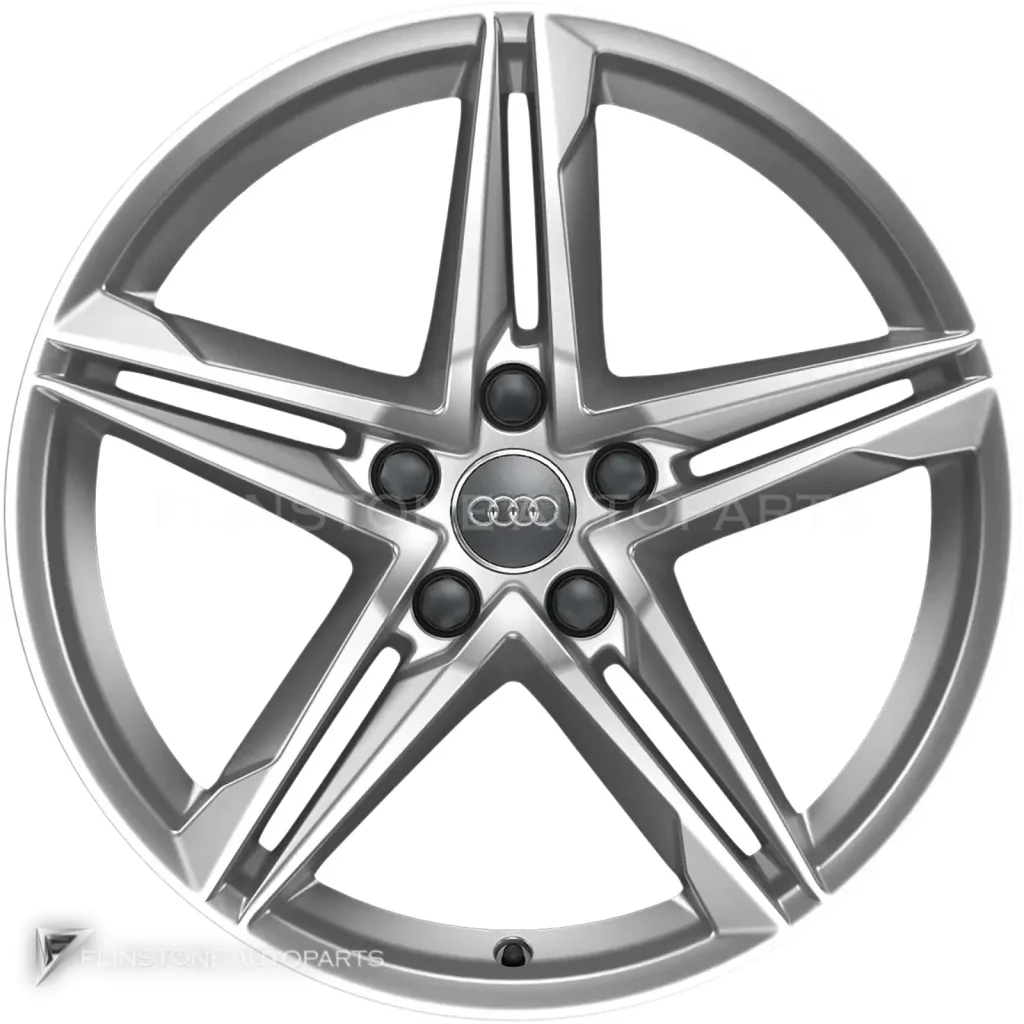 ล้อแท้ Audi 5 Double Spoke Star ขอบ 18 นิ้ว รุ่น A4 8W สี Galvano Silver