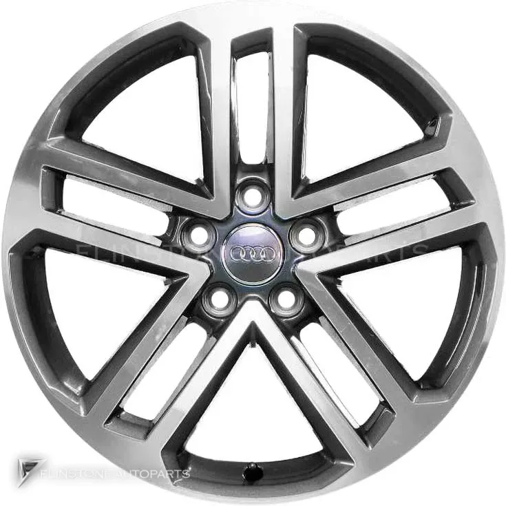 ล้อแท้นำเข้า Audi 5 Double Spoke ขอบ 18 นิ้ว รุ่น A3 8V สี Graphite Grey with Diamond Cut