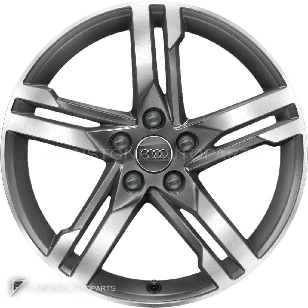 ล้อแท้ Audi 5 Spoke Dynamic ขอบ 18 นิ้ว รุ่น A4 8W สี Graphite Grey with Diamond Cut