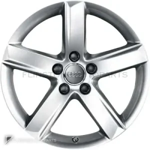 正品轮毂 Audi 5 Spoke 边框 17 英寸车型 A6 4F 颜色 Diamond Silver