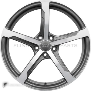 正品轮毂 Audi 5 Spoke 边框 19 英寸车型 R8 42 颜色 Titanium Grey with Diamond Cut