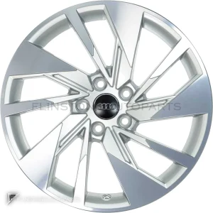正品轮毂 Audi 5 Spoke Y Style 边框 18 英寸车型 A3 8Y 颜色 Diamond Silver with Diamond Cut