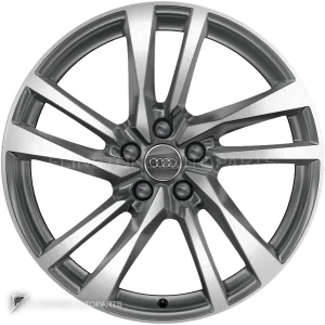 正品轮毂 Audi 5 Twin Spoke 边框 19 英寸车型 A4 8W 颜色 Graphite Grey with Diamond Cut