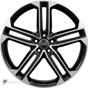 正品轮毂 Audi 5 Twin Spoke 边框 21 英寸车型 TT 4N 颜色 Phantom Black with Diamond Cut