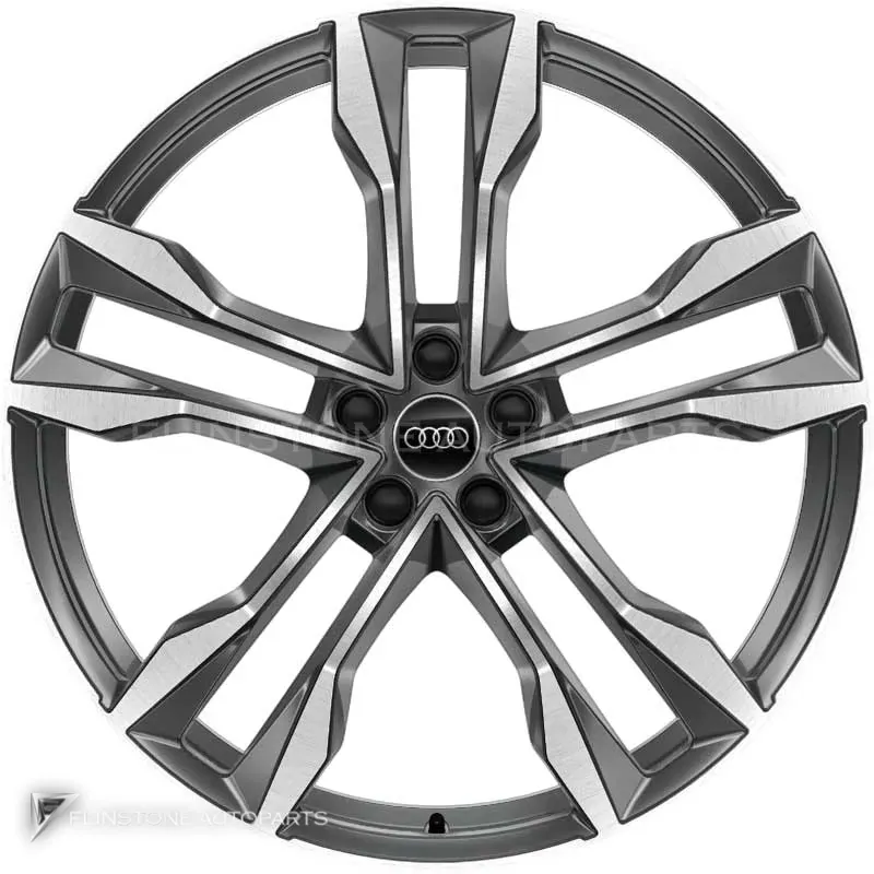 ล้อแท้นำเข้า Audi 5 V Double Spoke ขอบ 22 นิ้ว รุ่น Q8 4M8 สี Graphite Grey with Diamond Cut