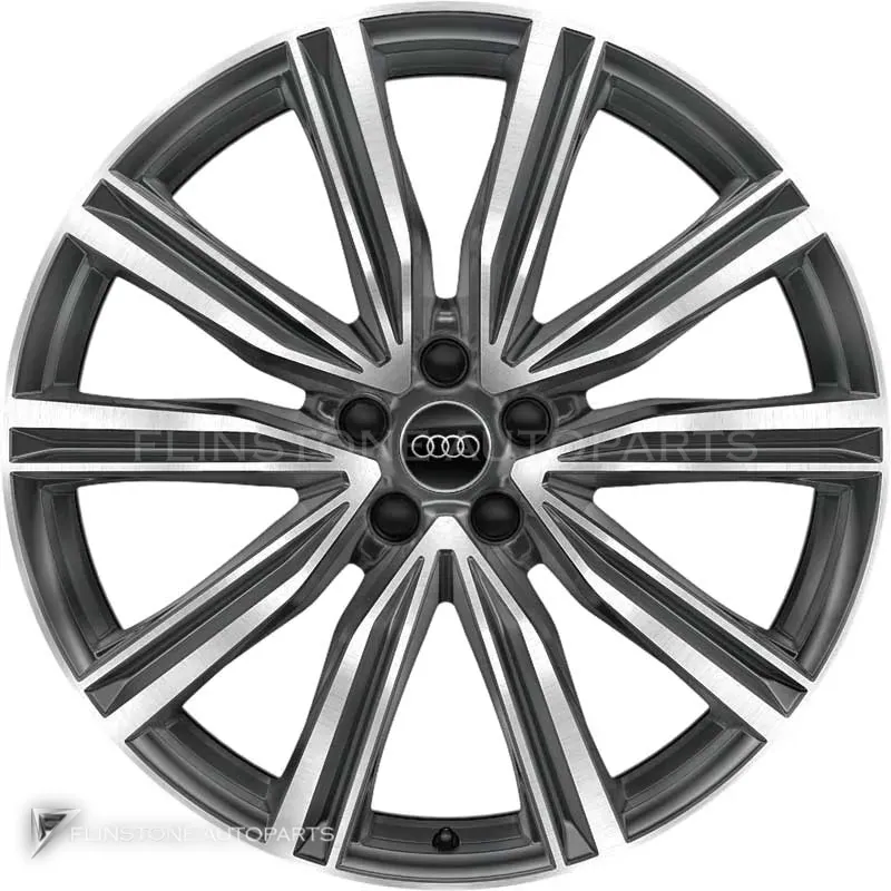 ล้อแท้นำเข้า Audi 5 V Spoke S ขอบ 21 นิ้ว รุ่น Q8 4M8 สี Graphite Grey with Diamond Cut