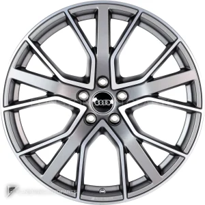 正品轮毂 Audi 5 V Spoke Star 边框 20 英寸车型 A4 8W 颜色 Matt Titanium Grey with Diamond Cut