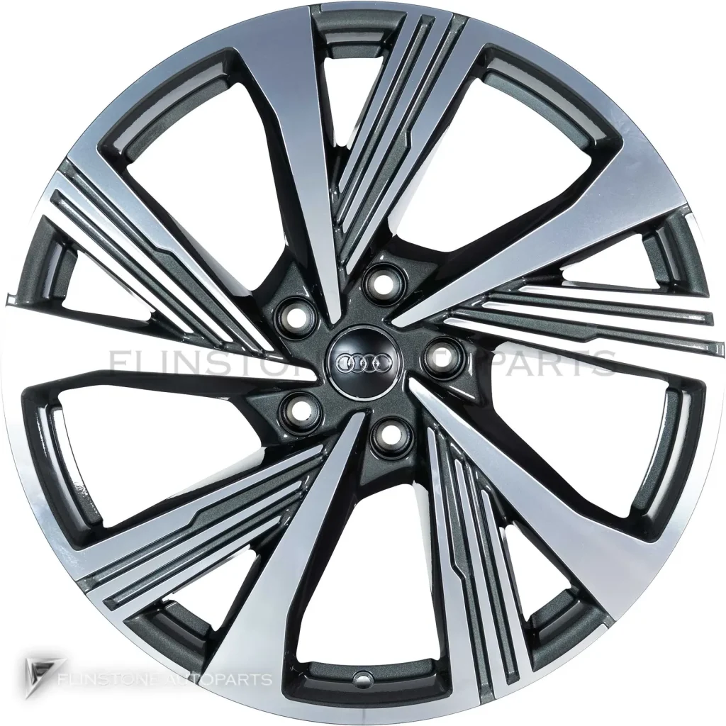ล้อแท้ Audi 5 V Spoke Structure ขอบ 21 นิ้ว รุ่น Q6 85H สี Graphite Grey with Diamond Cut