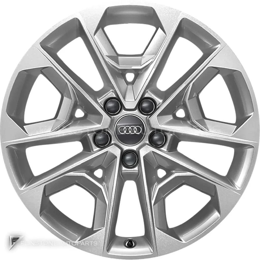 ล้อแท้นำเข้า Audi 5 V Spoke ขอบ 18 นิ้ว รุ่น Q2 81A สี Galvano Silver