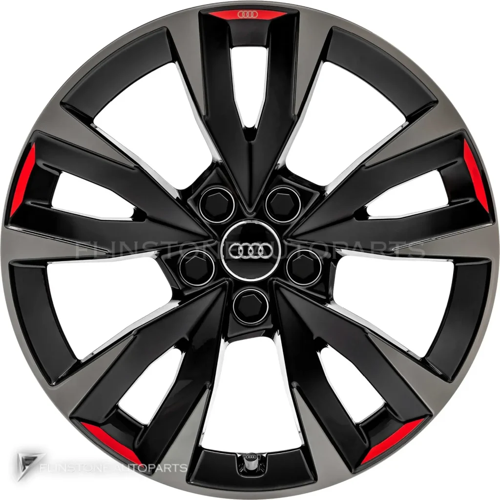 ล้อแท้นำเข้า Audi 5 V Spoke ขอบ 18 นิ้ว รุ่น A3 8Y สี Gloss Black
