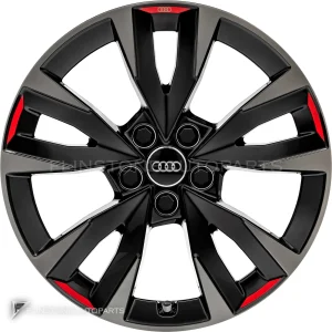正品轮毂 Audi 5 V Spoke 边框 18 英寸车型 A3 8Y 颜色 Gloss Black