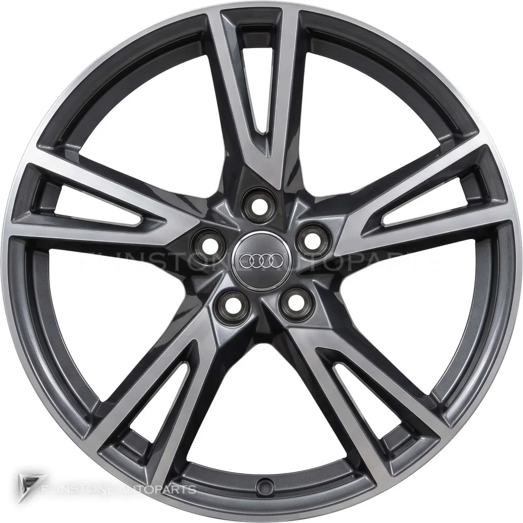 ล้อแท้นำเข้า Audi 5 V Spoke ขอบ 19 นิ้ว รุ่น Q5 80A สี Graphite Grey with Diamond Cut