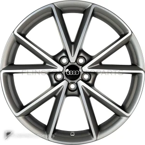 正品轮毂 Audi 5 V Spoke 边框 18 英寸车型 A1 8X 颜色 Titanium Grey with Diamond Cut