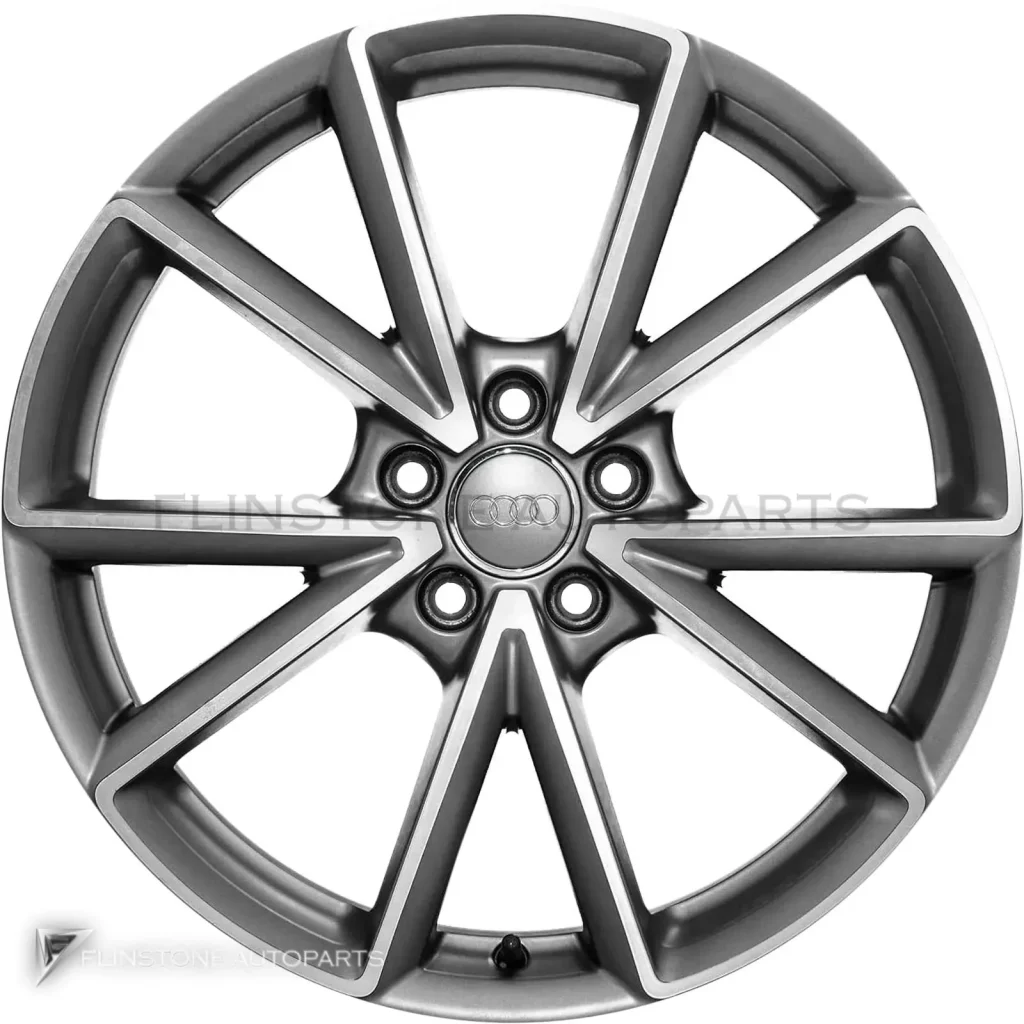 ล้อแท้นำเข้า Audi 5 V Spoke ขอบ 19 นิ้ว รุ่น A3 8V สี Titanium Grey with Diamond Cut