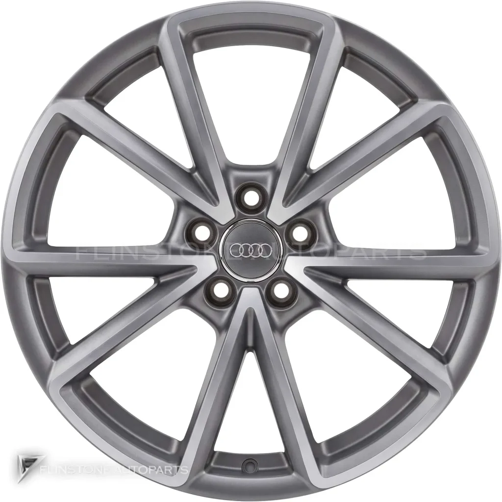 ล้อแท้นำเข้า Audi 5 V Spoke ขอบ 19 นิ้ว รุ่น A4 8K สี Titanium Grey with Diamond Cut