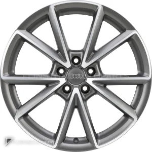 正品轮毂 Audi 5 V Spoke 边框 19 英寸车型 A8 4H 颜色 Titanium Grey with Diamond Cut