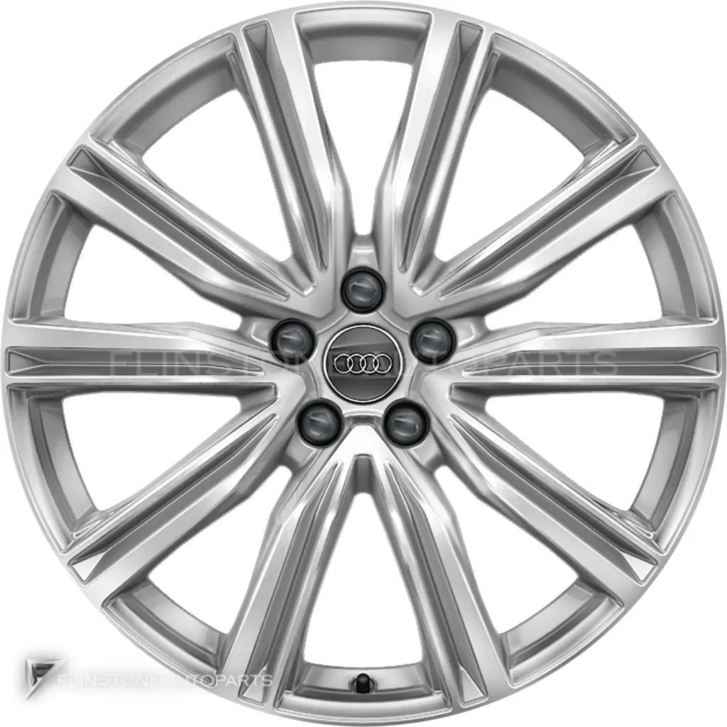 ล้อแท้นำเข้า Audi 5 V Spoke ขอบ 20 นิ้ว รุ่น Q8 4M8 สี Diamond Silver