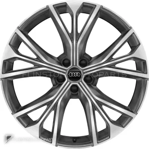 正品轮毂 Audi 5 W Spoke 边框 21 英寸车型 Q8 4M8 颜色 Graphite Grey with Diamond Cut