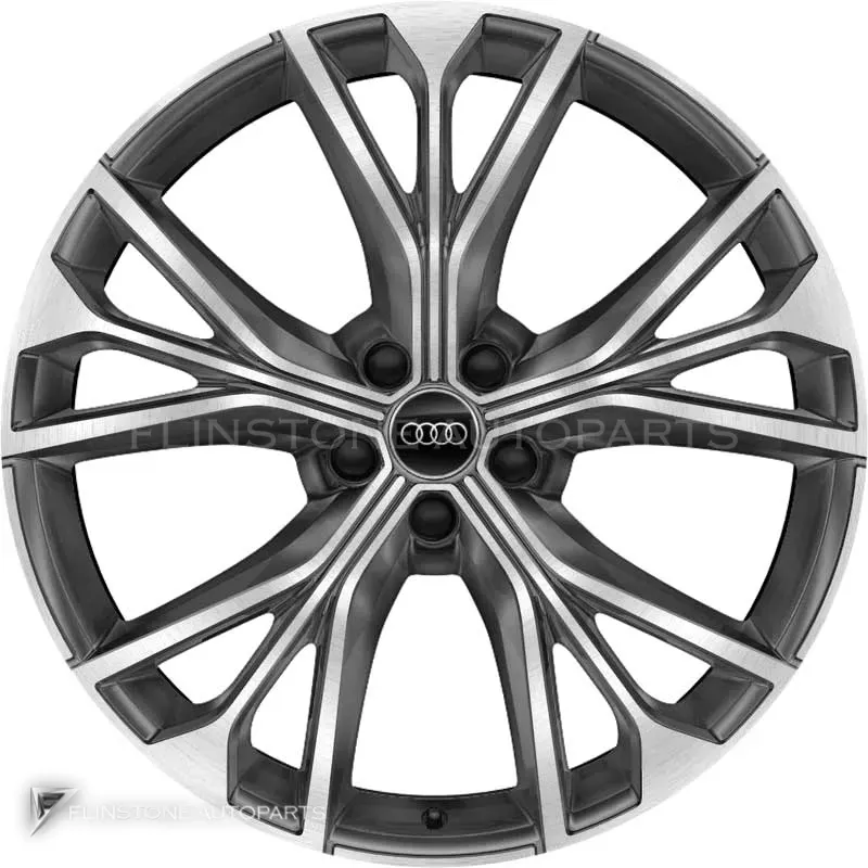 ล้อแท้นำเข้า Audi 5 W Spoke ขอบ 21 นิ้ว รุ่น Q8 4M8 สี Graphite Grey with Diamond Cut