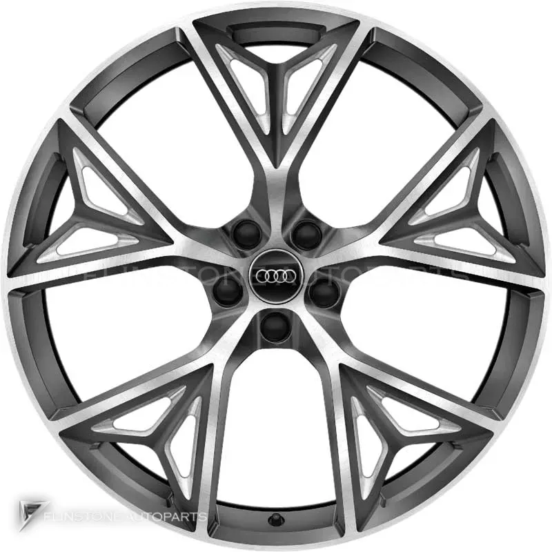 ล้อแท้นำเข้า Audi 5 Y Spoke ขอบ 22 นิ้ว รุ่น Q8 4M8 สี Graphite Grey with Diamond Cut