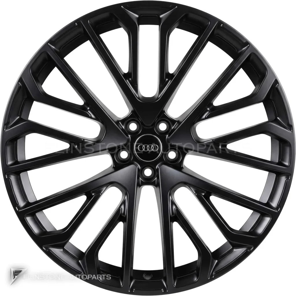 ล้อแท้นำเข้า Audi Multi Spoke ขอบ 21 นิ้ว รุ่น Q8 4M8 สี Phantom Black with Diamond Cut