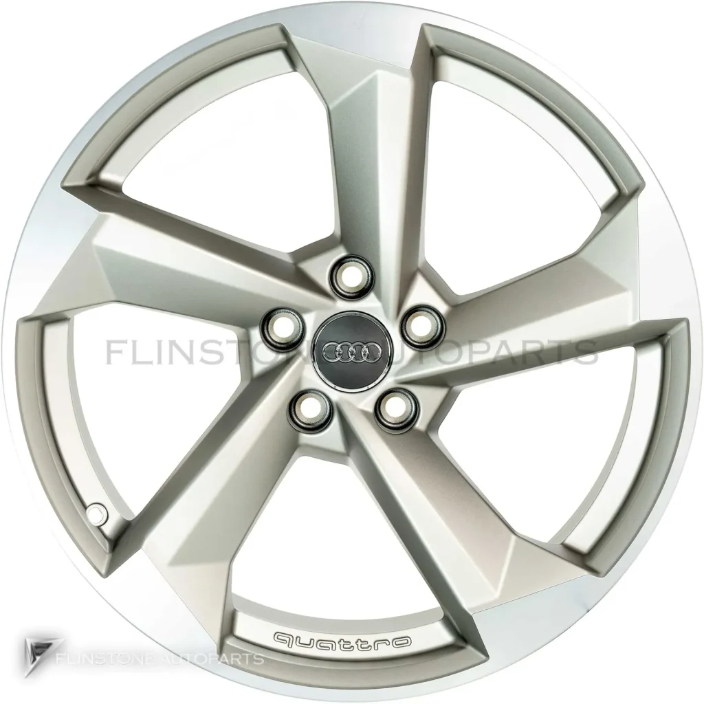 Genuine Wheels Audi Quattro Rotor Spoke trim 19 inch model A4 8W Colour Platinum with Diamond Cut