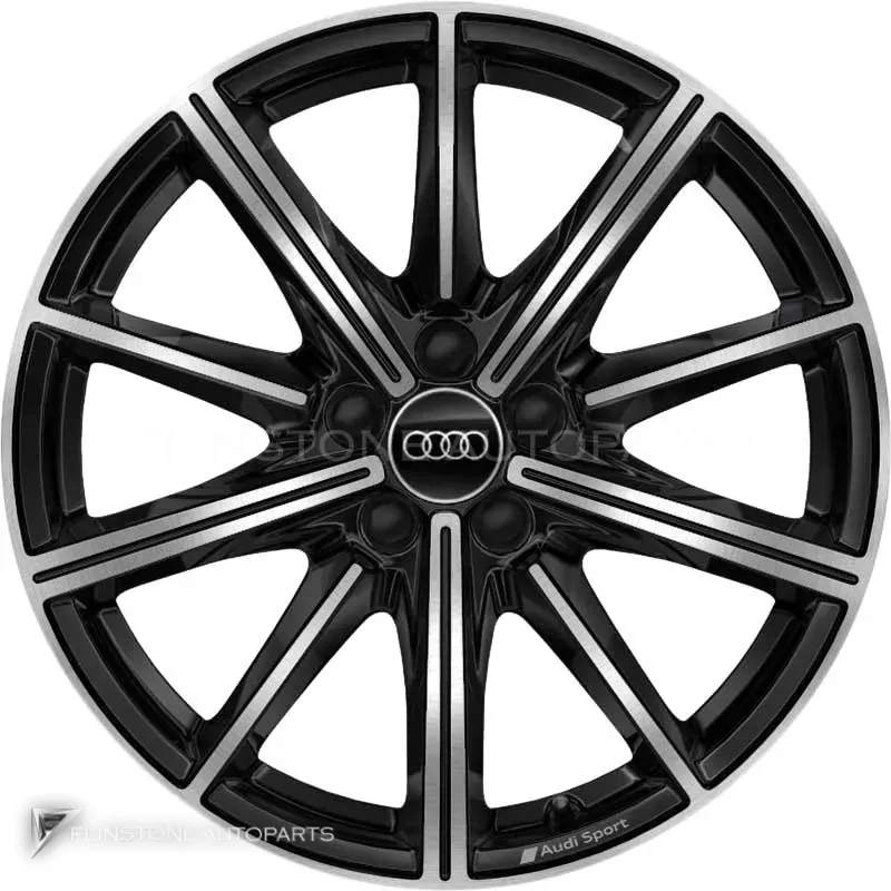 ล้อแท้นำเข้า Audi Sport 10 Spoke Star ขอบ 17 นิ้ว รุ่น A1 82A สี Gloss Black with Diamond Cut
