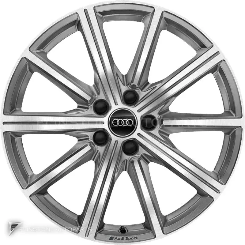 ล้อแท้นำเข้า Audi Sport 10 Spoke Star ขอบ 19 นิ้ว รุ่น TT 8S สี Dark Galvanic Silver with Diamond Cut