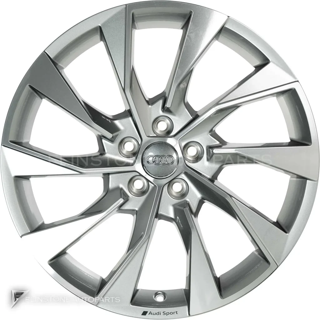 ล้อแท้นำเข้า Audi Sport 10 Spoke Turbine ขอบ 19 นิ้ว รุ่น A4 8W สี Dark Galvanic Silver with Diamond Cut